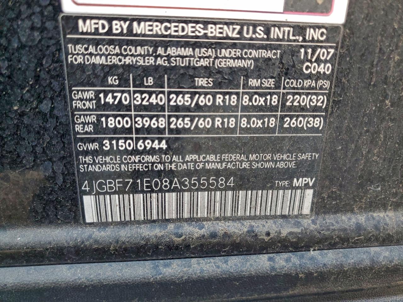 2008 MERCEDES-BENZ GL 450 4MATIC photo 13