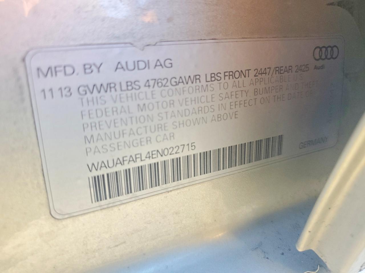 2014 AUDI A4 PREMIUM photo 12