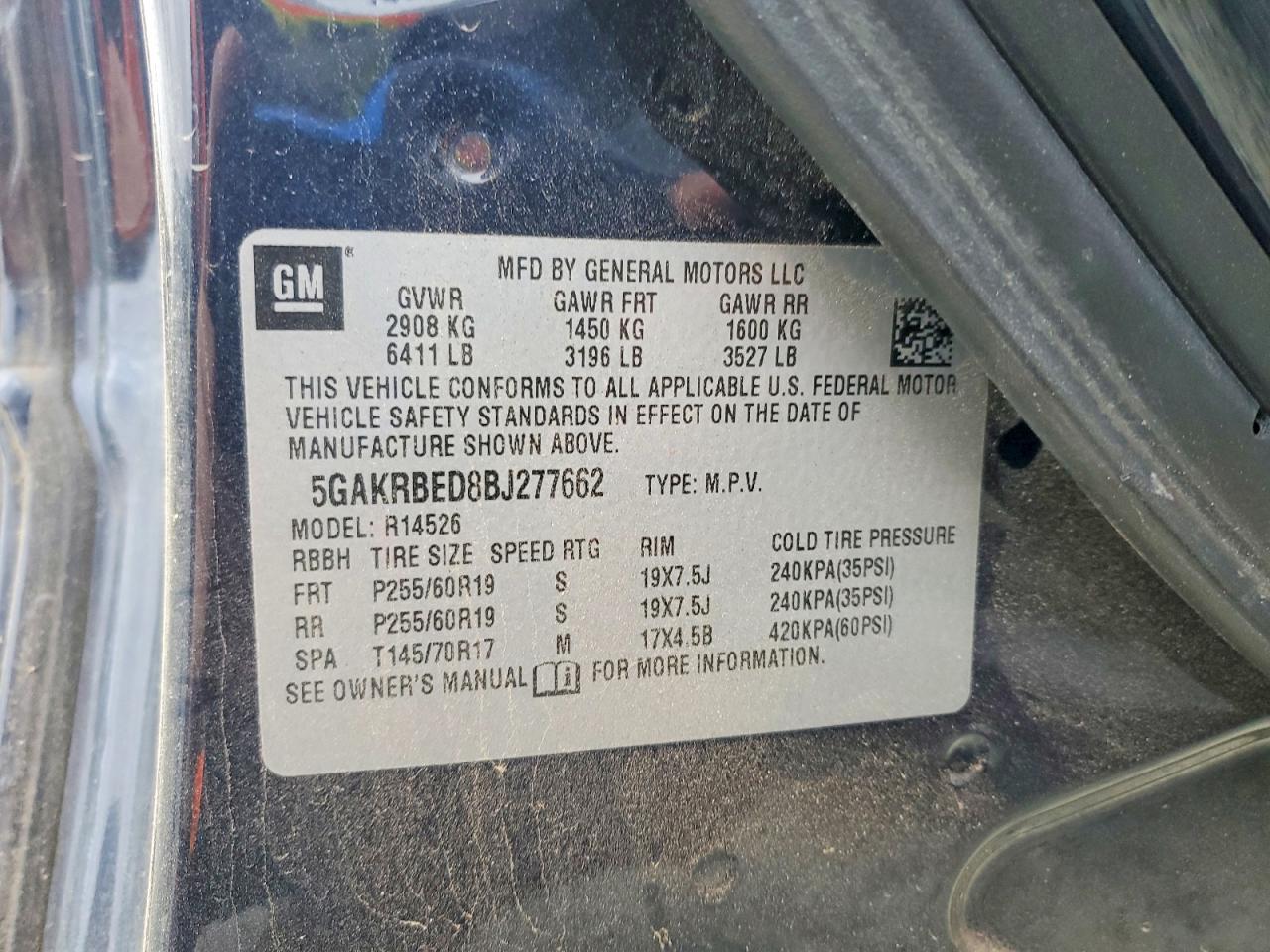 2011 BUICK ENCLAVE CXL photo 13