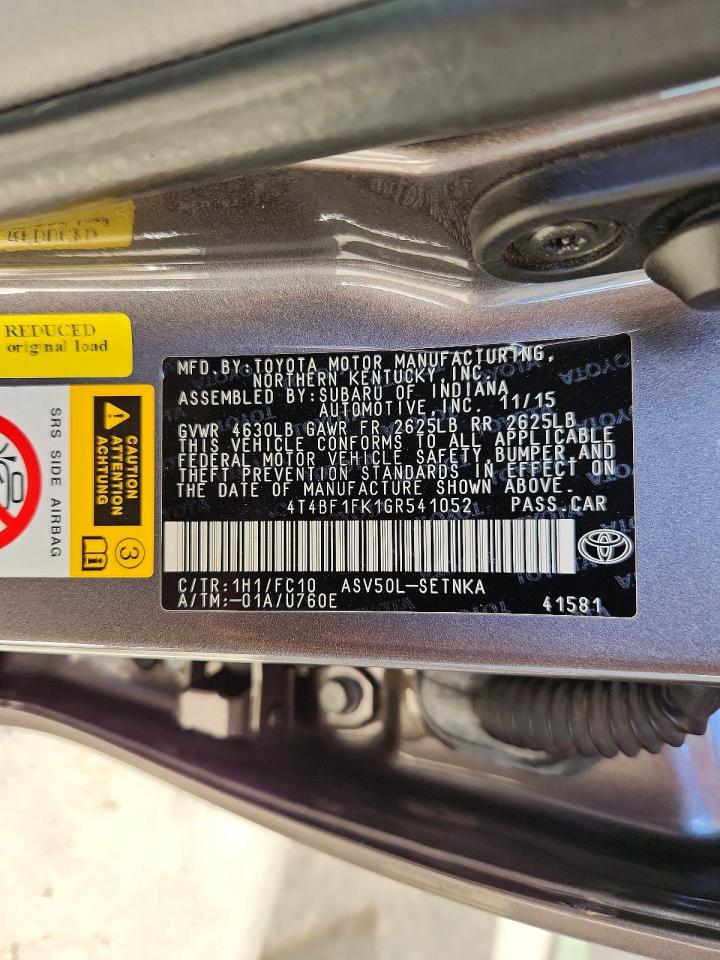 2016 TOYOTA CAMRY LE photo 13