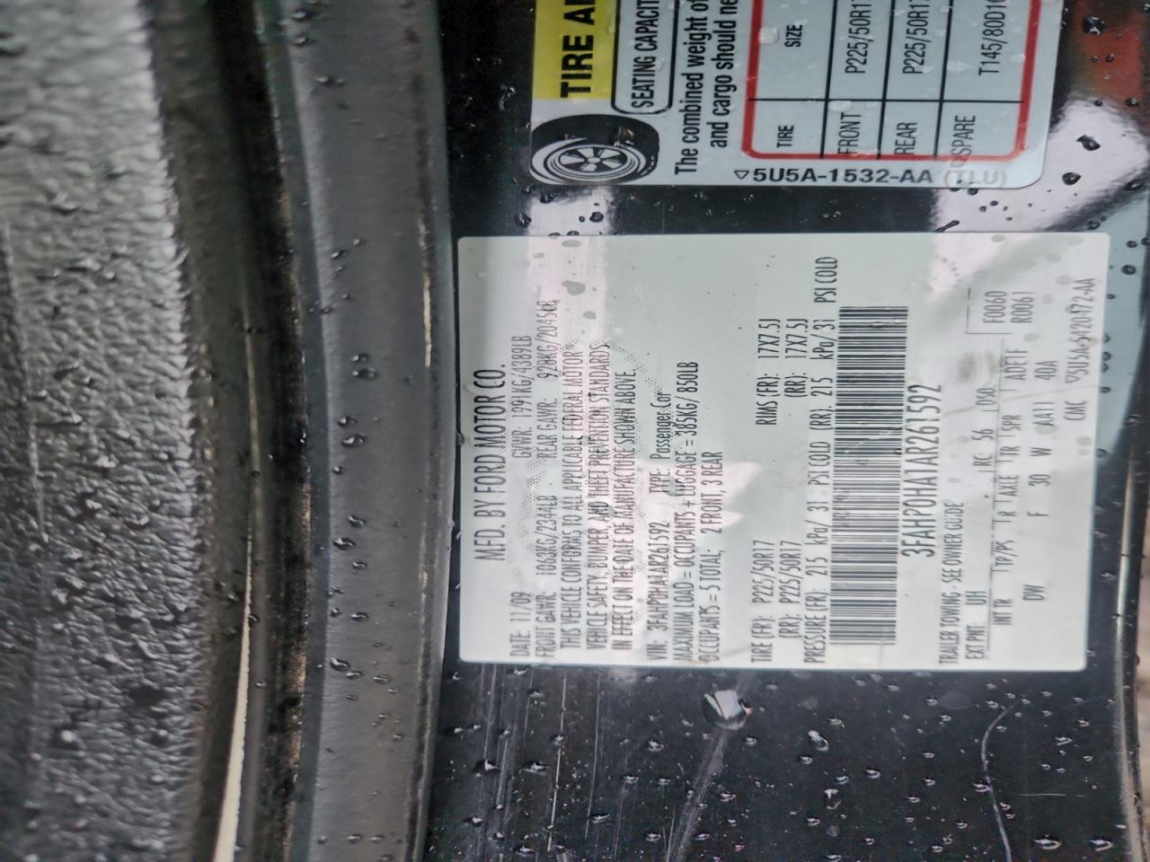 2010 FORD FUSION SE photo 12
