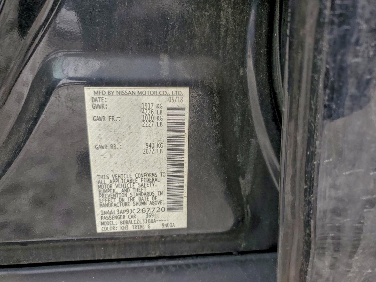 2018 NISSAN ALTIMA 2.5 photo 12