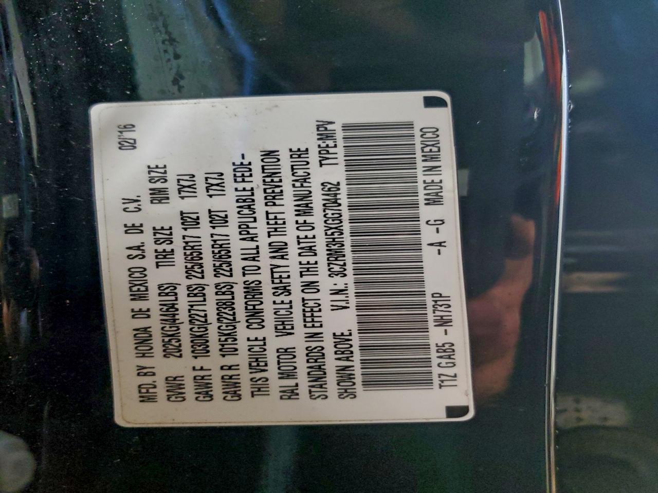 2016 HONDA CR-V EX photo 12