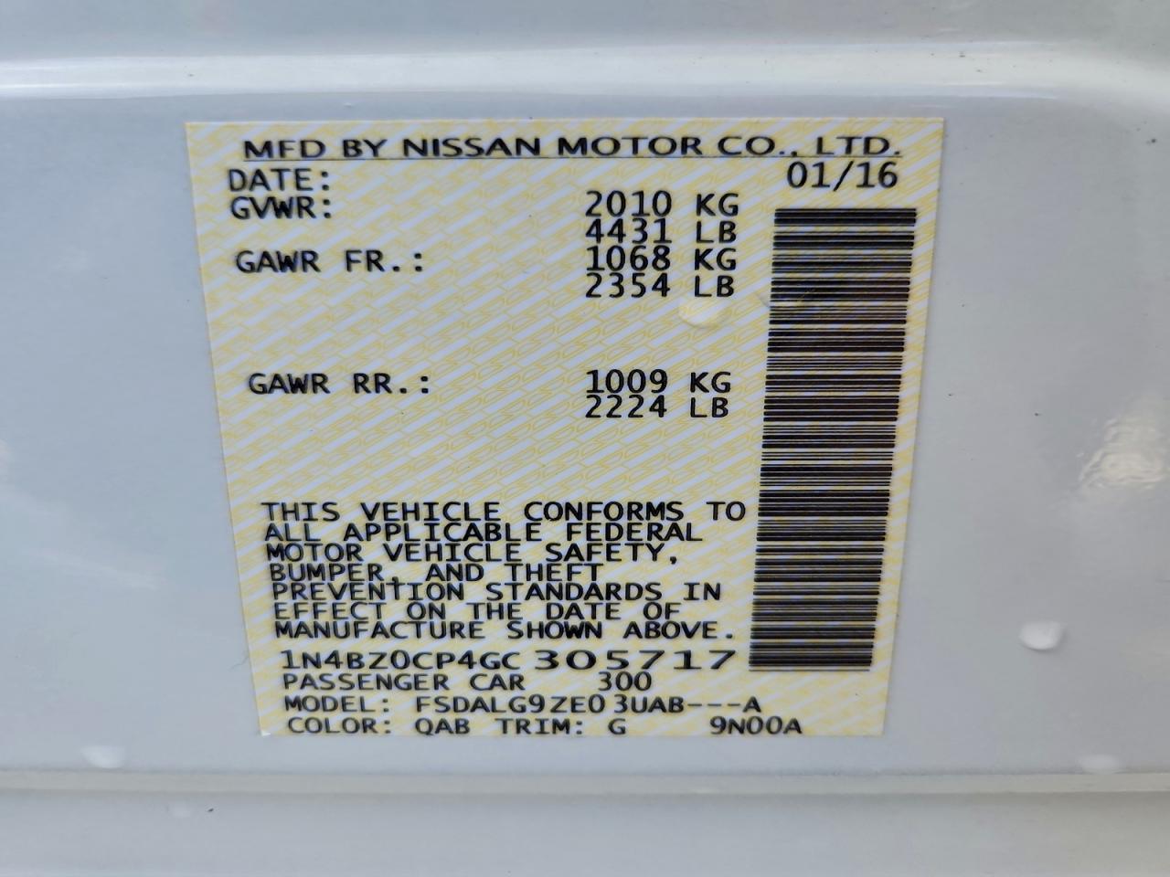 2016 NISSAN LEAF SL photo 12
