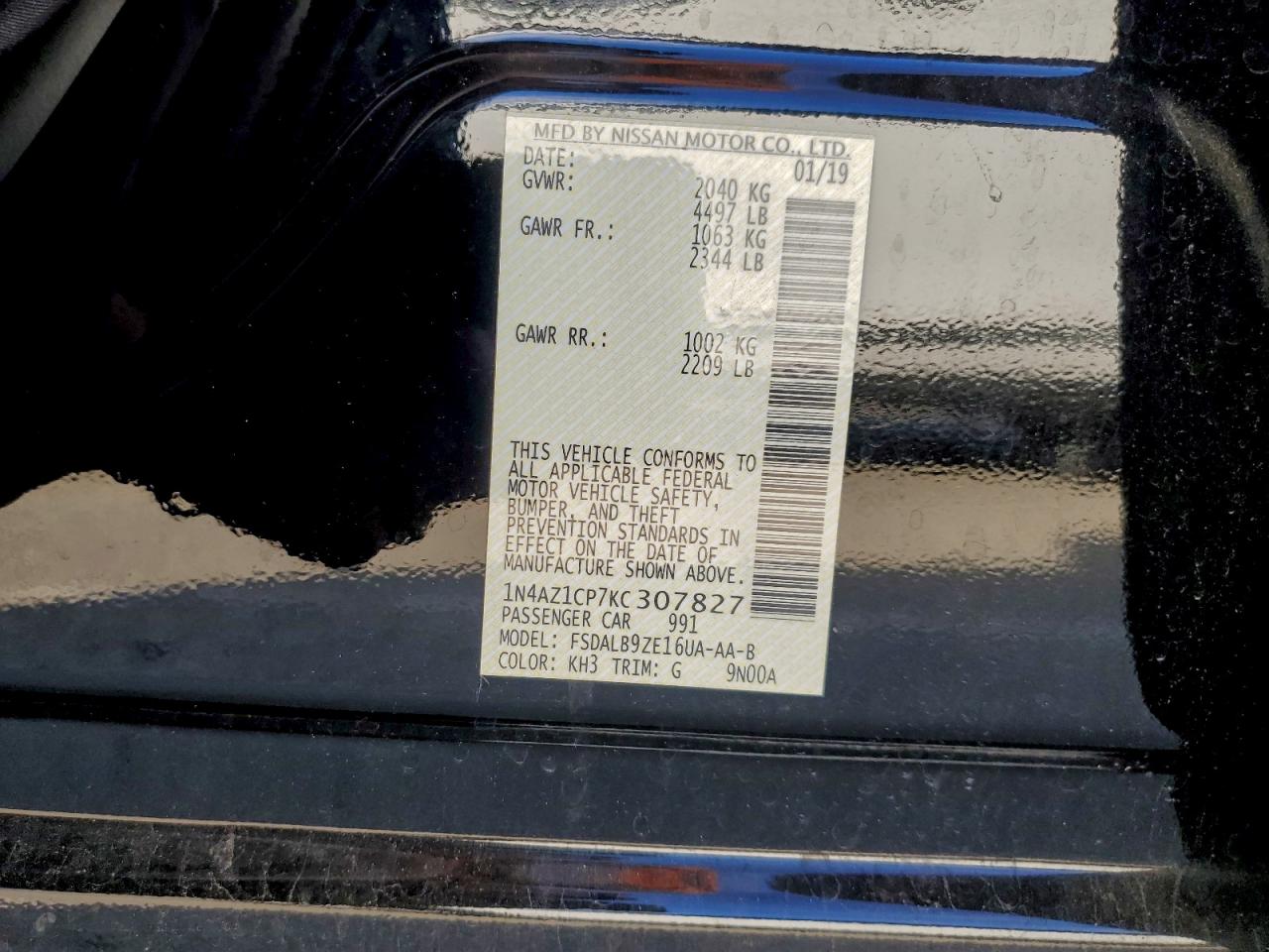 2019 NISSAN LEAF S photo 12