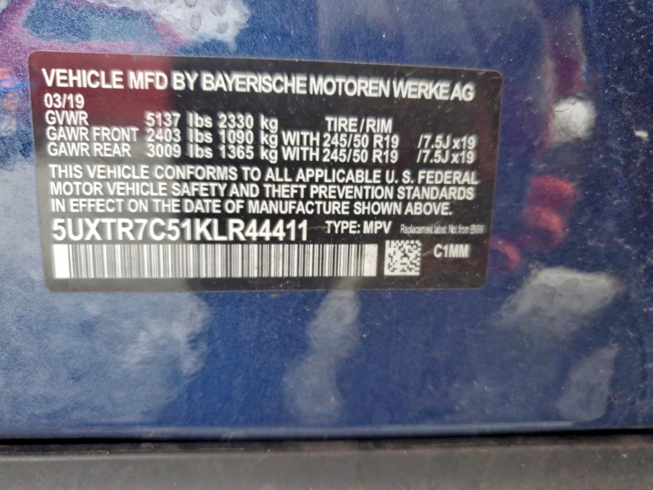 2019 BMW X3 SDRIVE30I photo 14