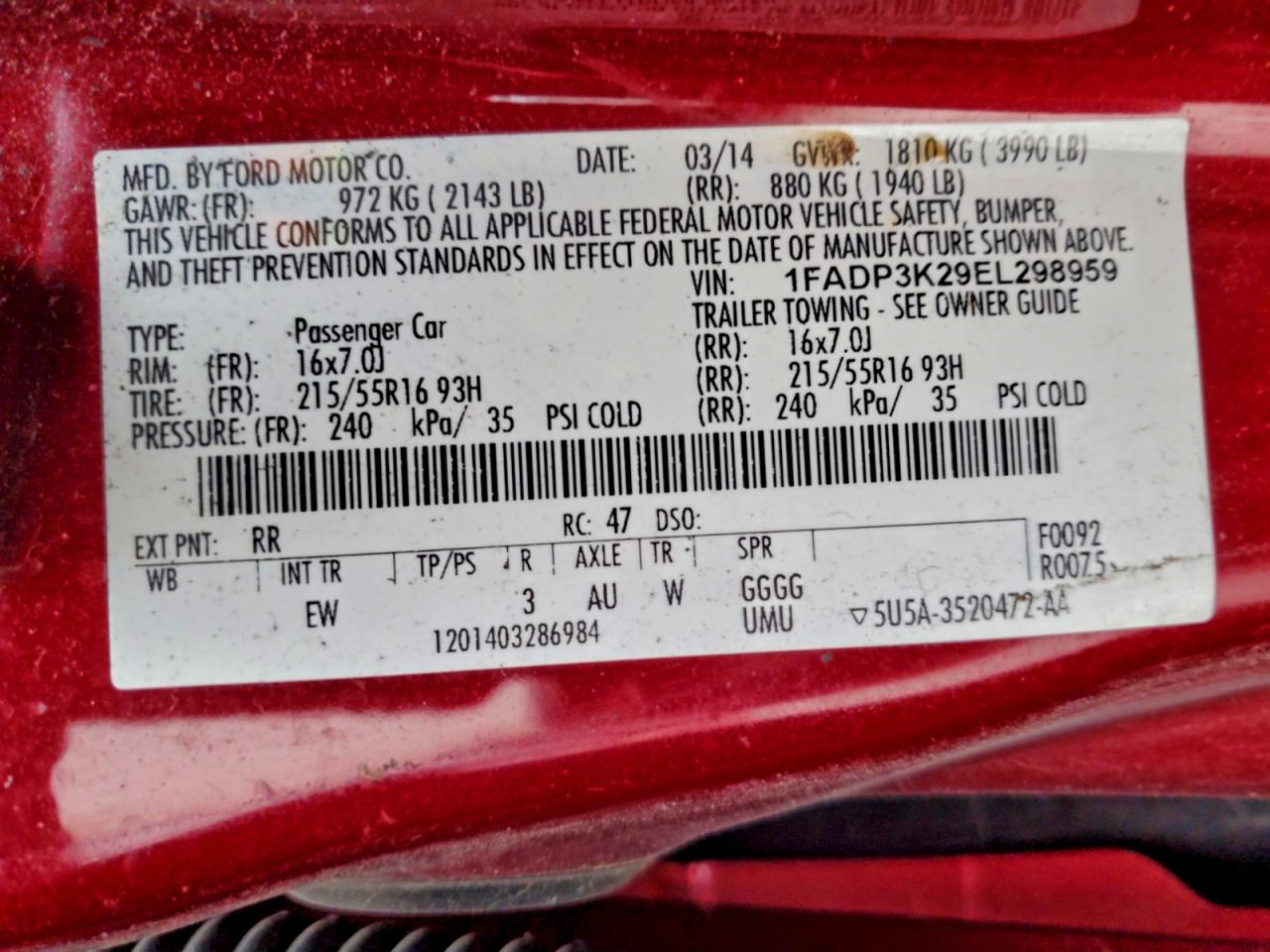 2014 FORD FOCUS SE photo 12