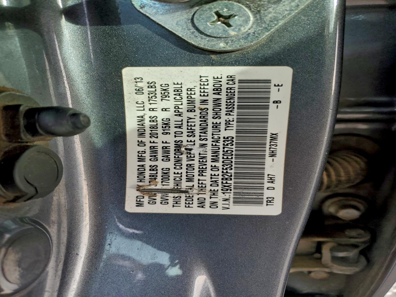 2013 HONDA CIVIC LX photo 12