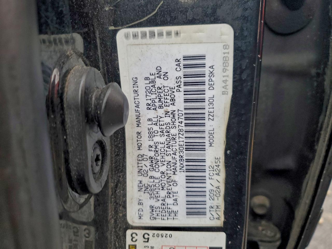 2007 TOYOTA COROLLA CE photo 12