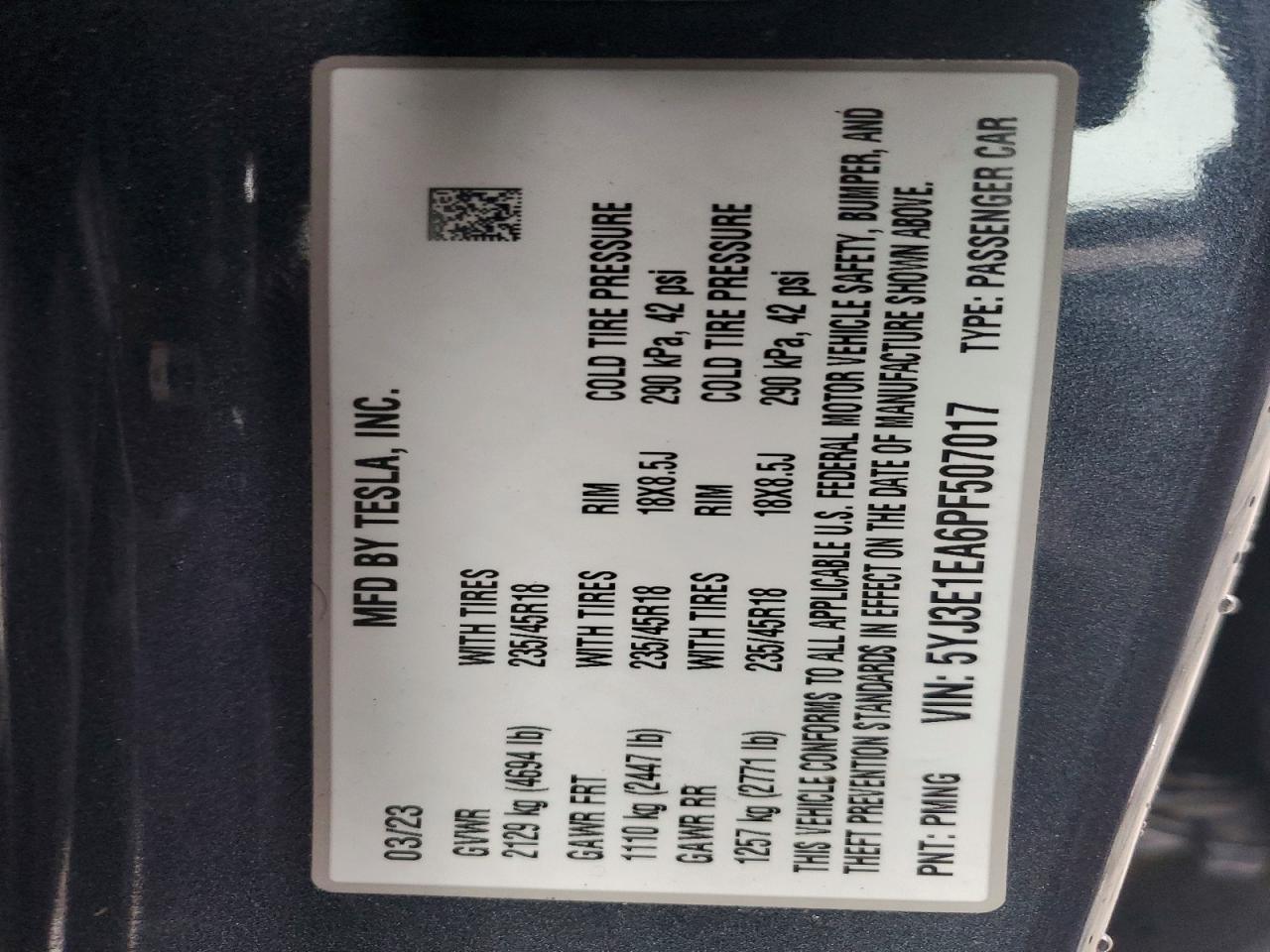 2023 TESLA MODEL 3 photo 23