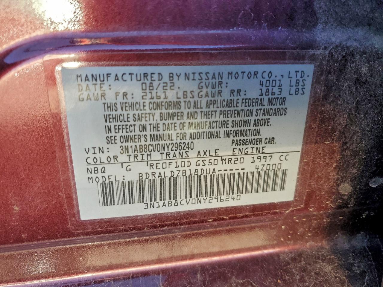 2022 NISSAN SENTRA SV photo 12