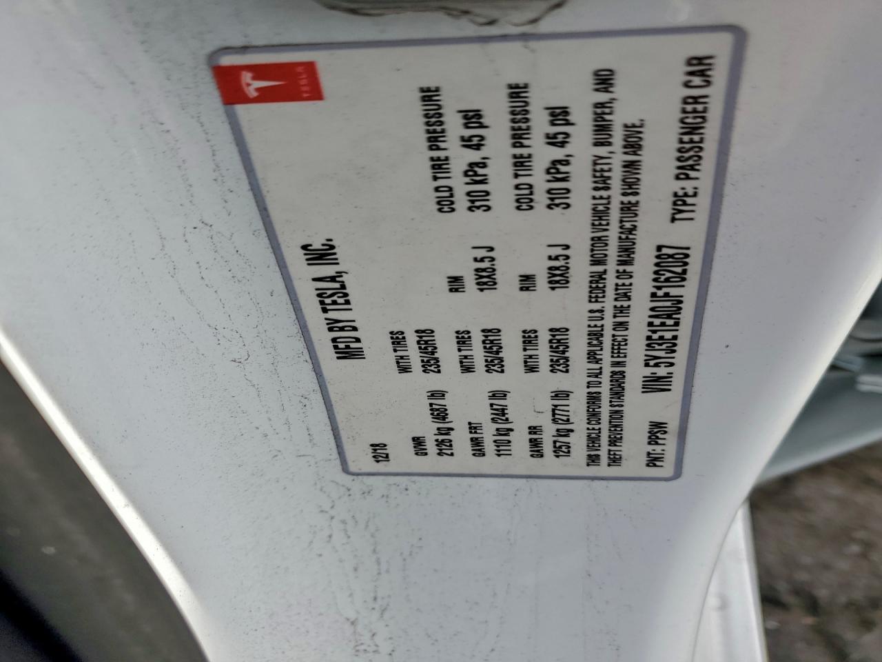 2018 TESLA MODEL 3 photo 12