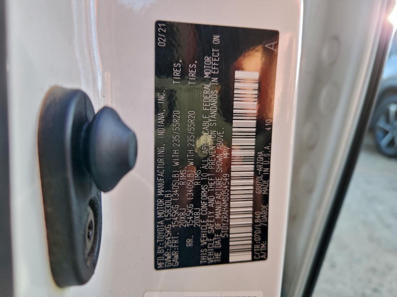 2021 TOYOTA HIGHLANDER LIMITED photo 13