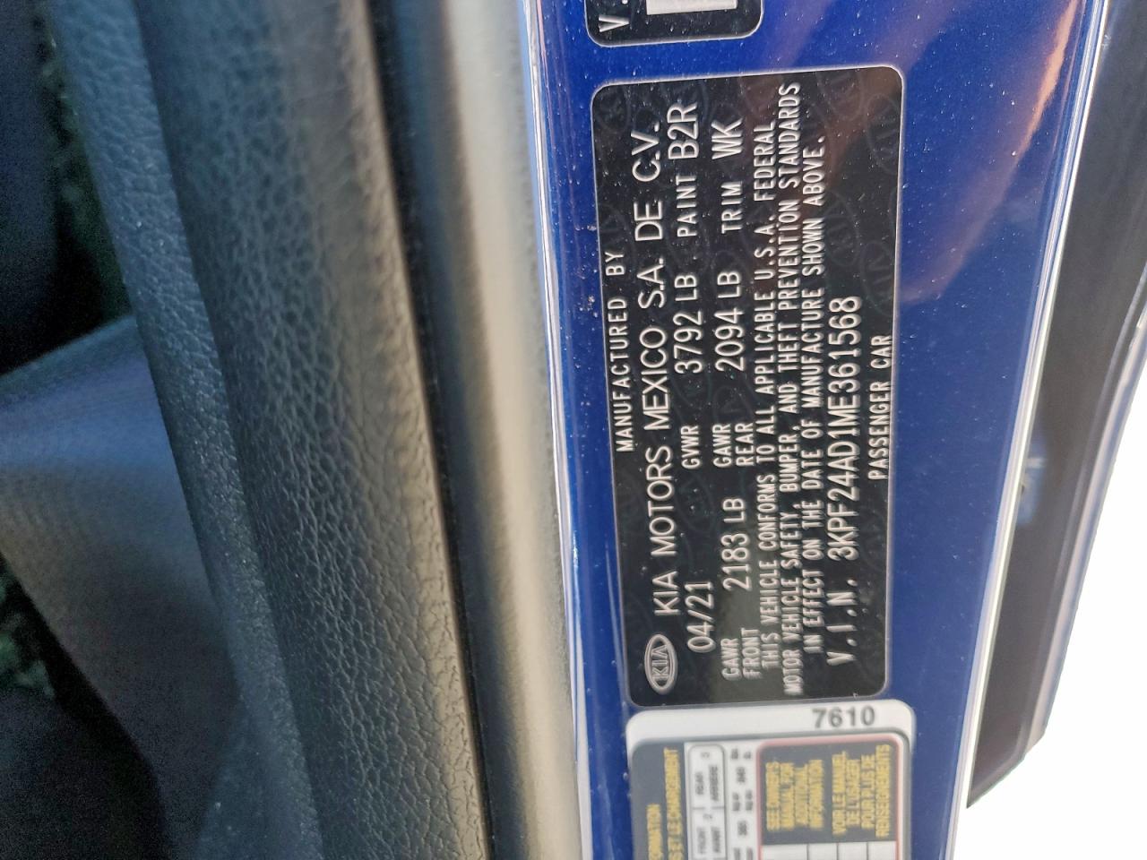 2021 KIA FORTE photo 13