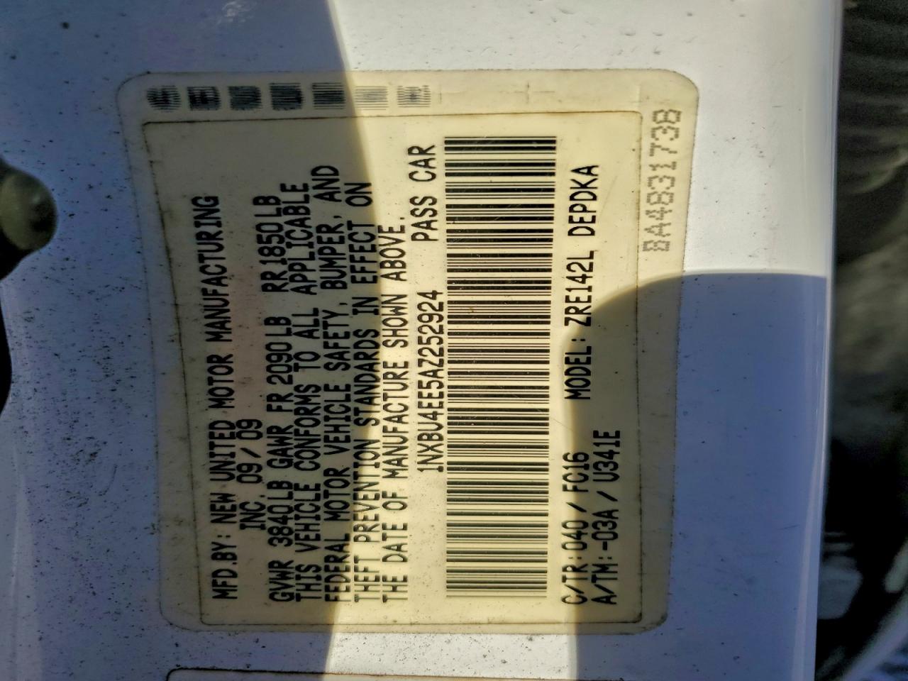 2010 TOYOTA COROLLA BASE photo 12