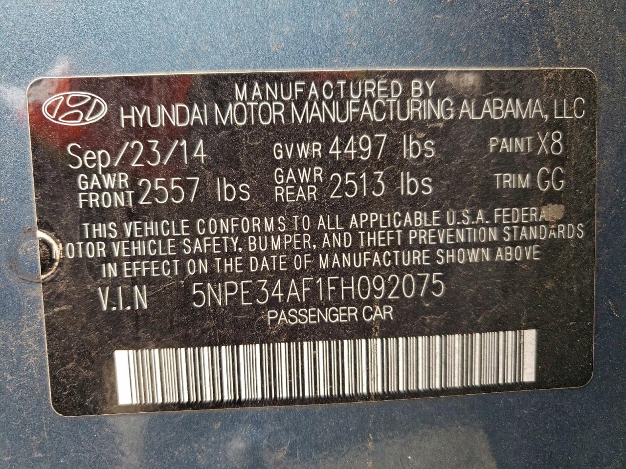 2015 HYUNDAI SONATA SPORT photo 13