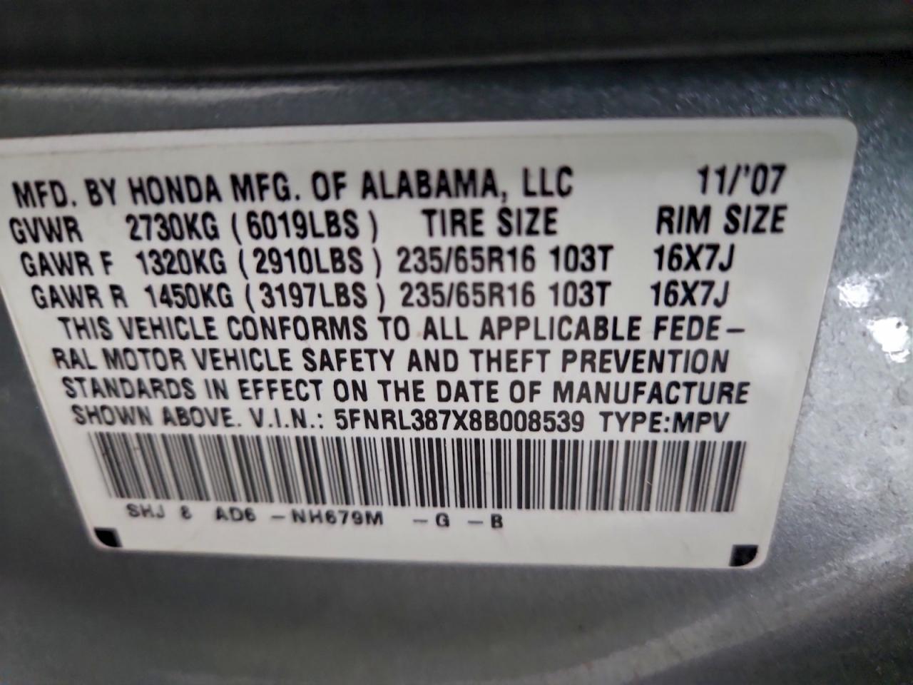 2008 HONDA ODYSSEY EXL photo 13