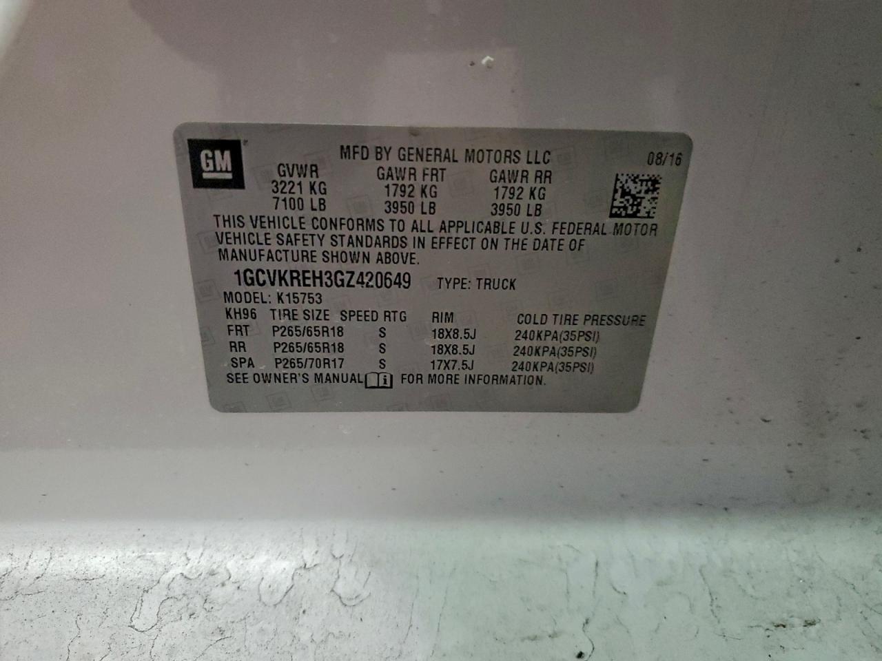 2016 CHEVROLET SILVERADO K1500 LT photo 12