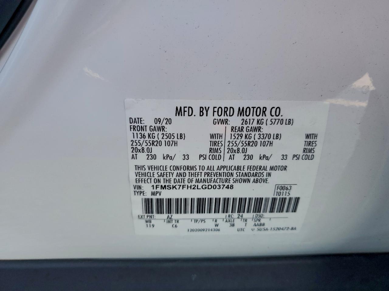 2020 FORD EXPLORER LIMITED photo 13