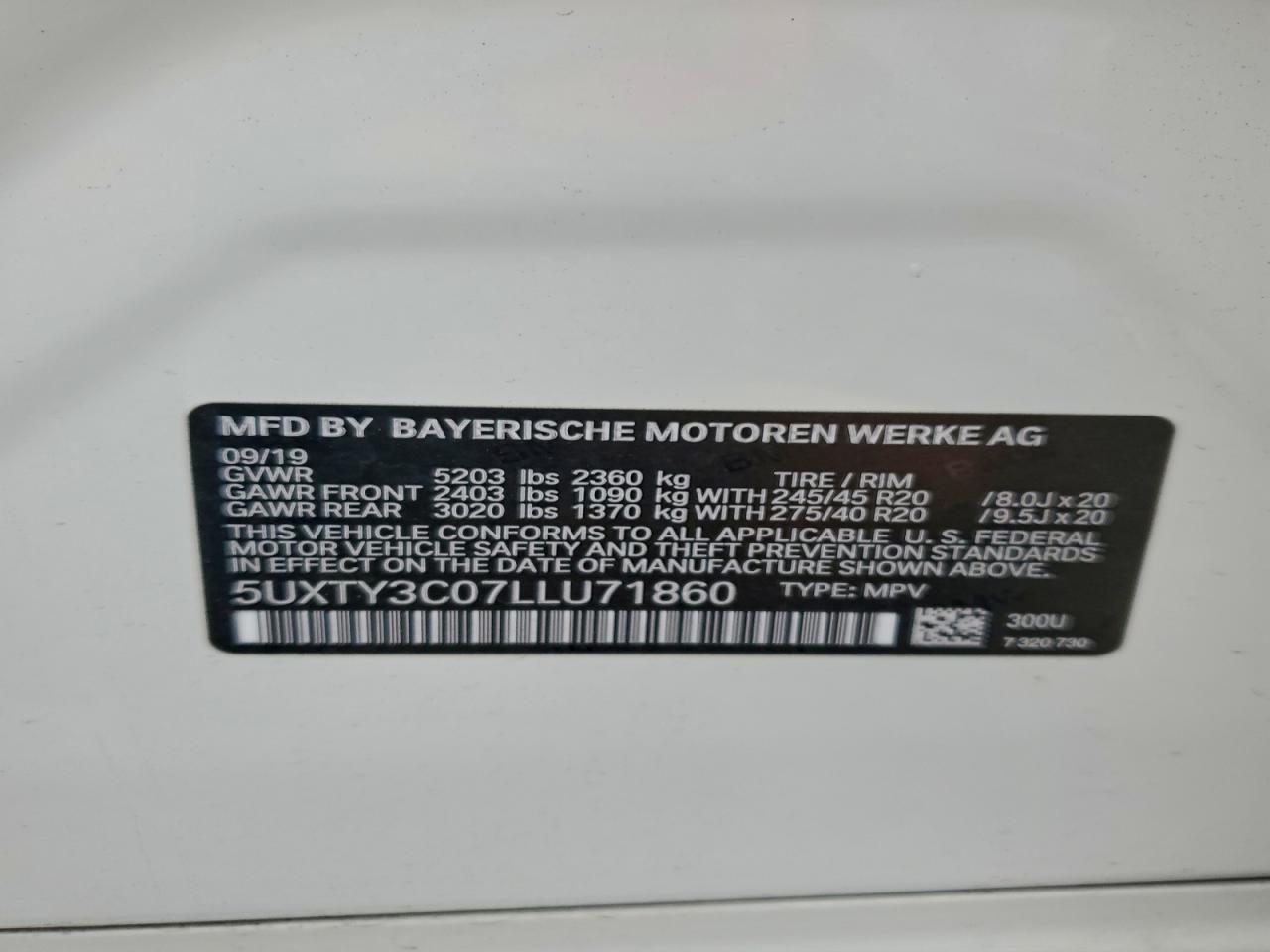 2020 BMW X3 SDRIVE30I photo 13