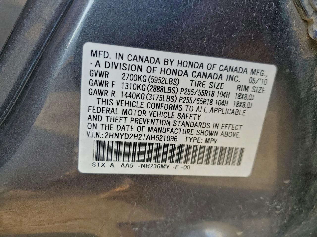 2010 ACURA MDX photo 12