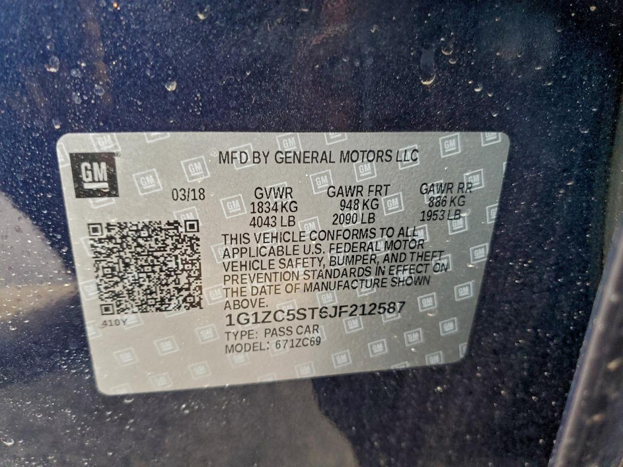 2018 CHEVROLET MALIBU LS photo 12