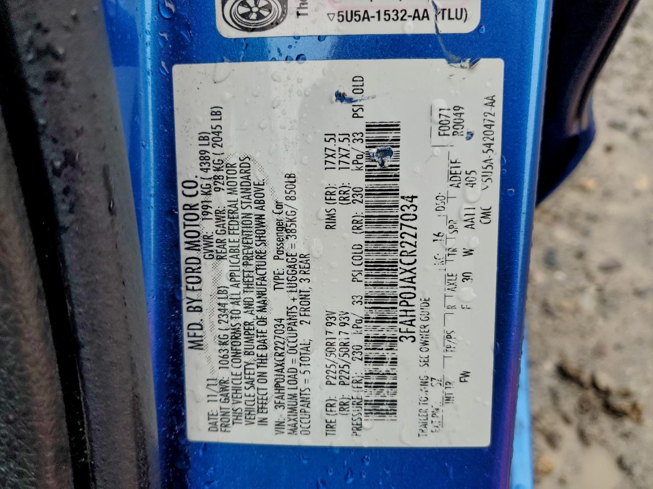 2012 FORD FUSION SEL photo 12