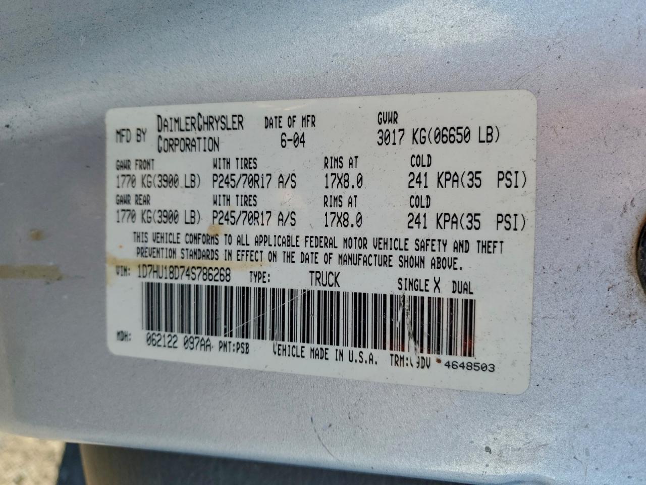 2004 DODGE RAM 1500 ST photo 12