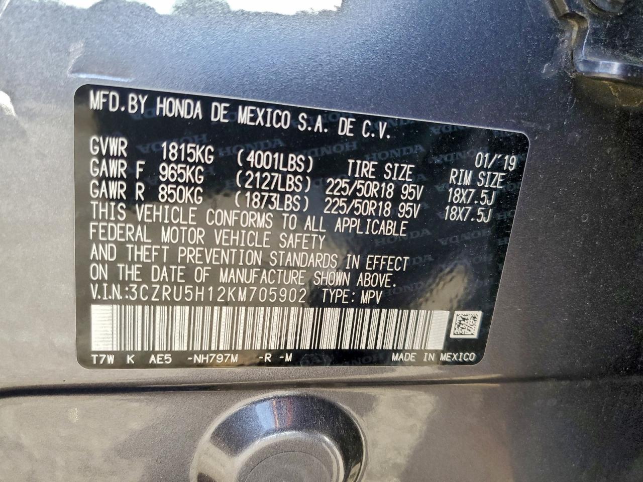 2019 HONDA HR-V SPORT photo 13