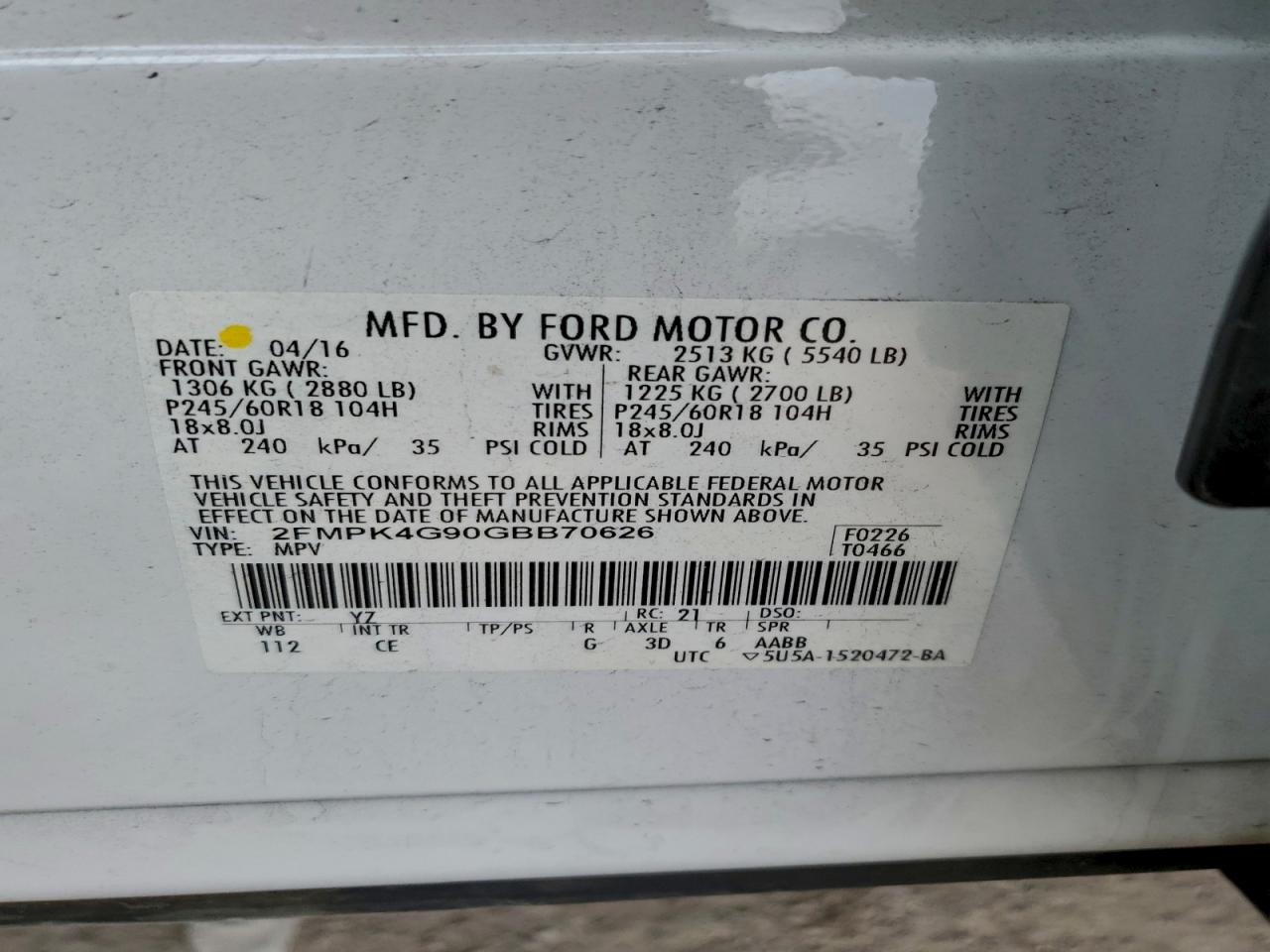 2016 FORD EDGE SE photo 13
