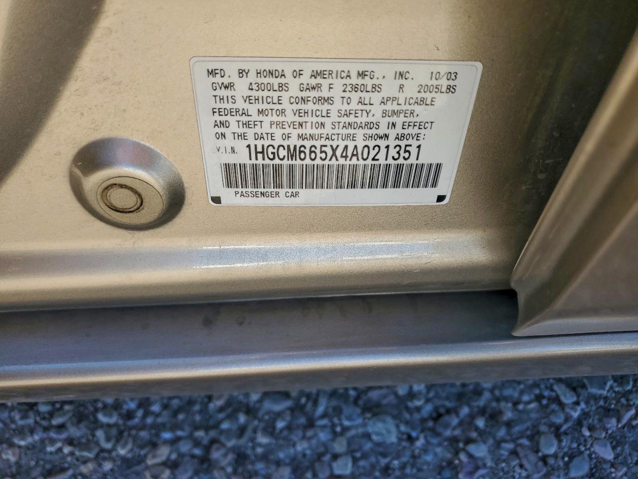 2004 HONDA ACCORD EX photo 23