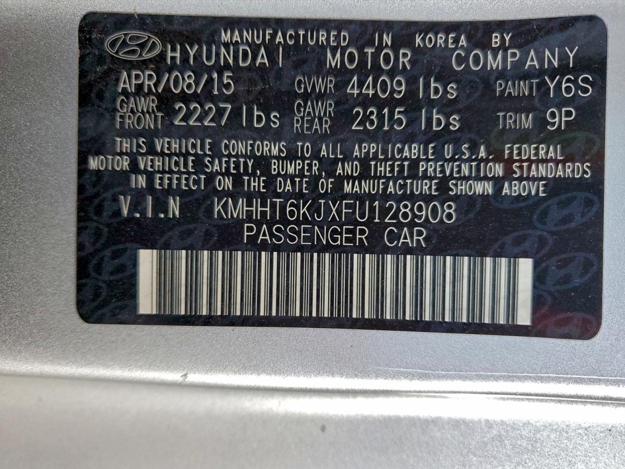2015 HYUNDAI GENESIS COUPE 3.8L photo 12