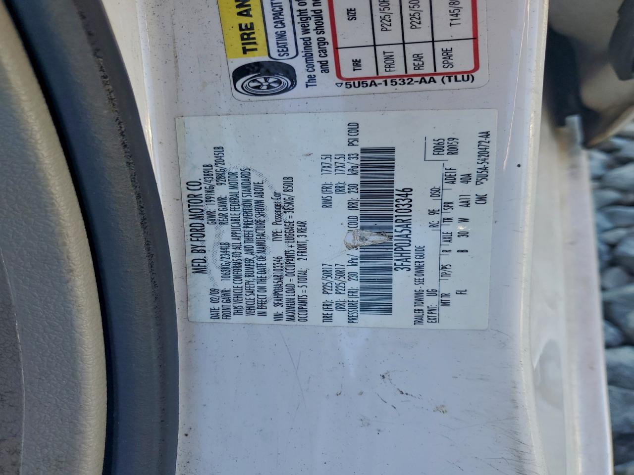 2010 FORD FUSION SEL photo 12