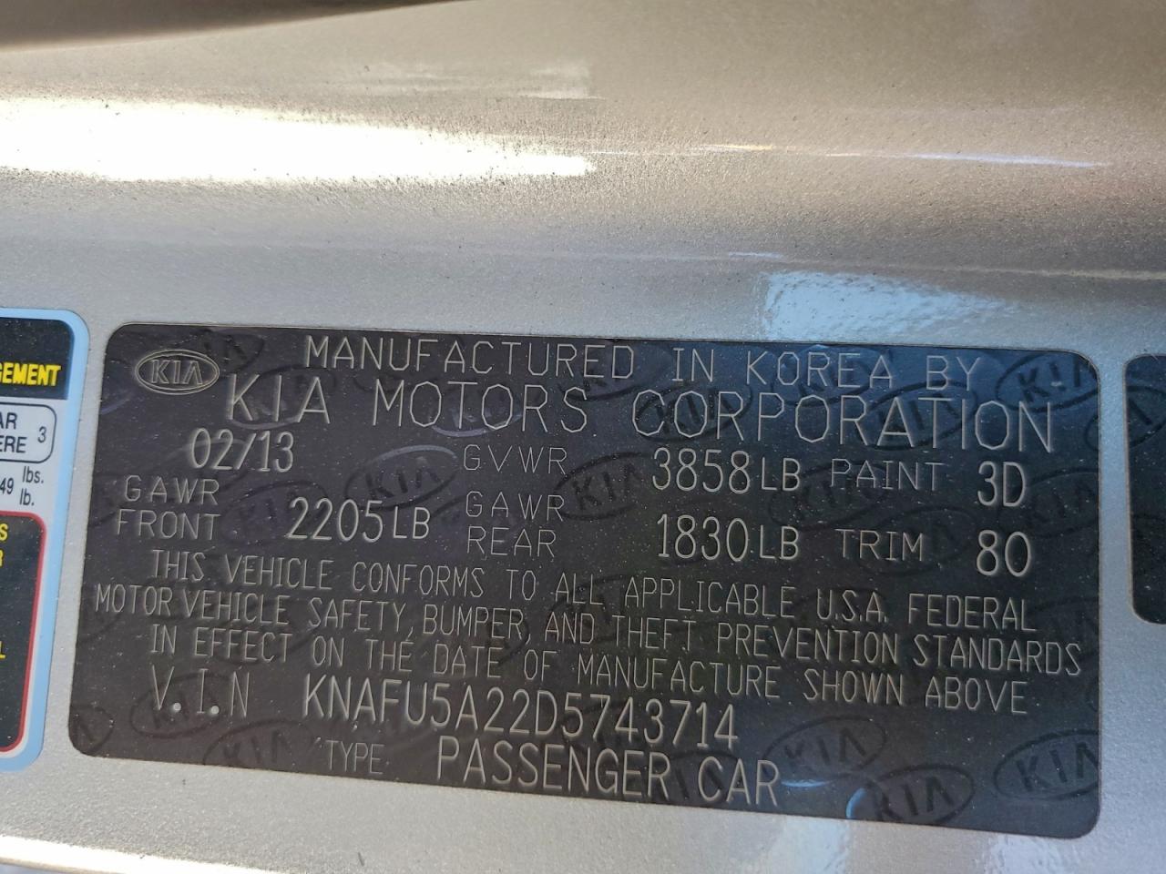 2013 KIA FORTE EX photo 12
