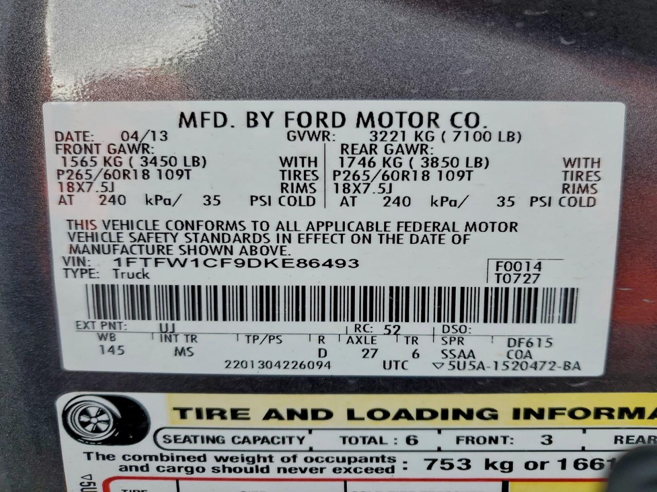 2013 FORD F150 SUPERCREW photo 13