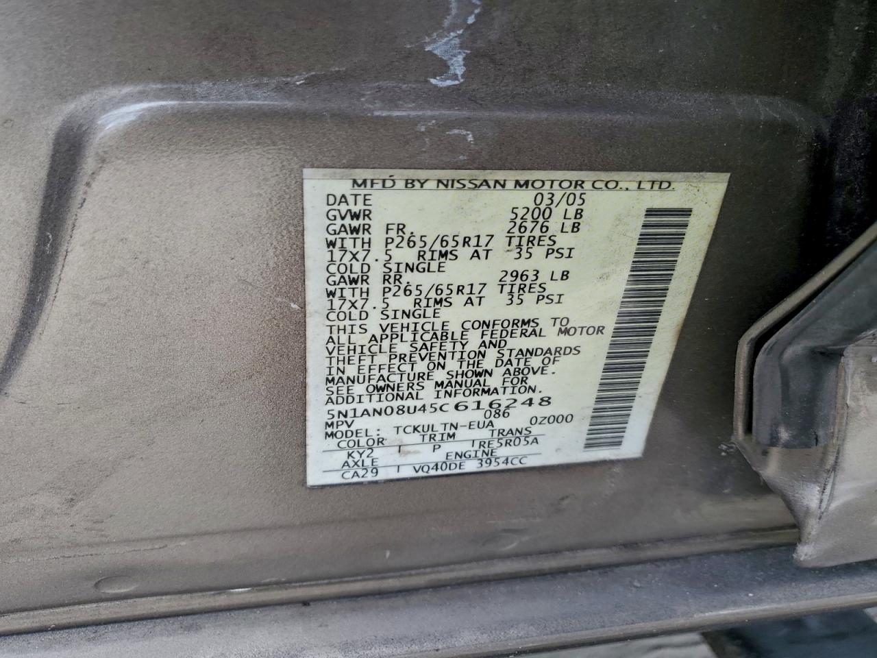 2005 NISSAN XTERRA OFF ROAD photo 13