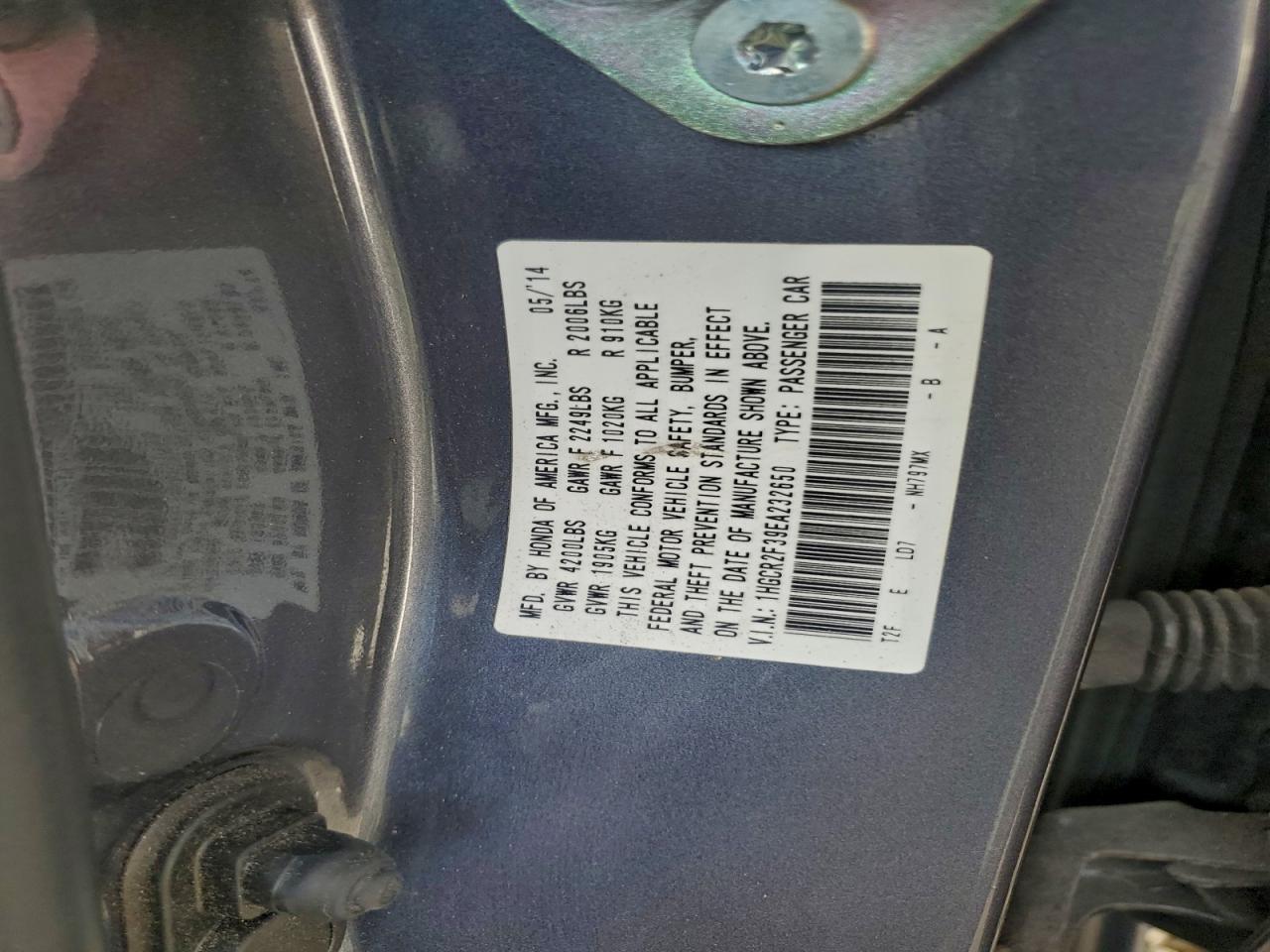 2014 HONDA ACCORD LX photo 12