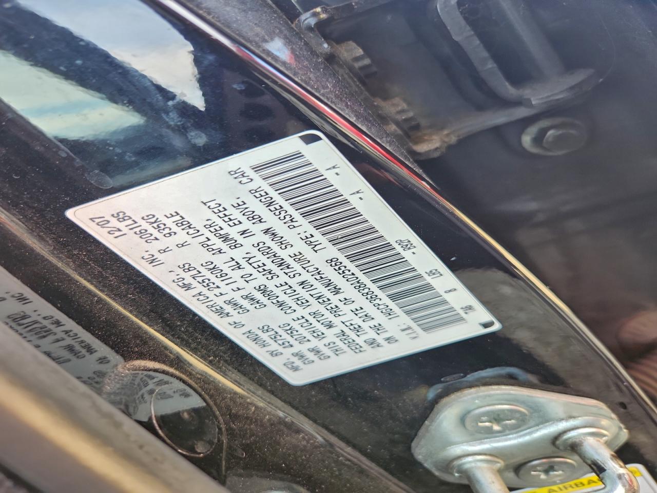 2008 HONDA ACCORD EXL photo 12