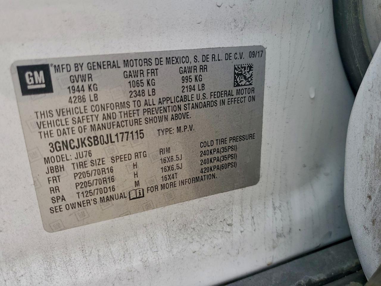 2018 CHEVROLET TRAX LS photo 13