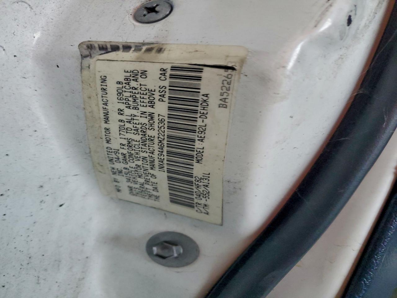 1991 TOYOTA COROLLA DLX photo 12