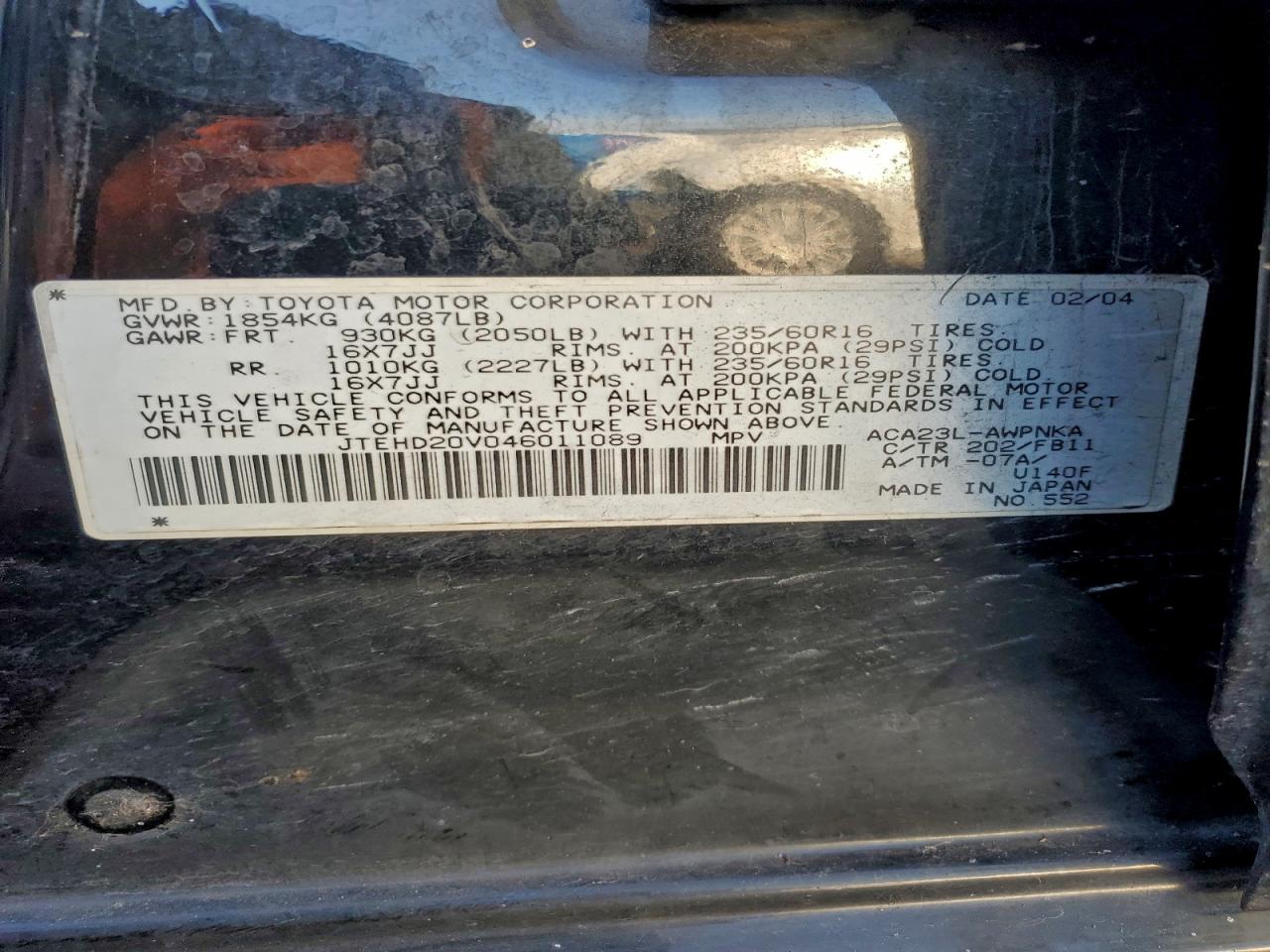 2004 TOYOTA RAV4 photo 13