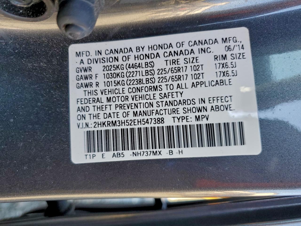 2014 HONDA CR-V EX photo 13