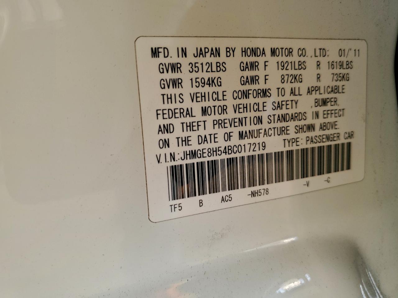 2011 HONDA FIT SPORT photo 12