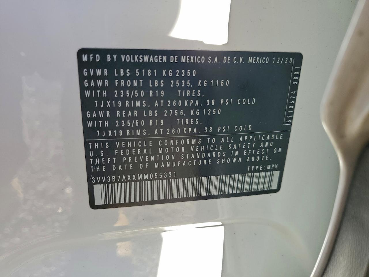 2021 VOLKSWAGEN TIGUAN SE photo 13
