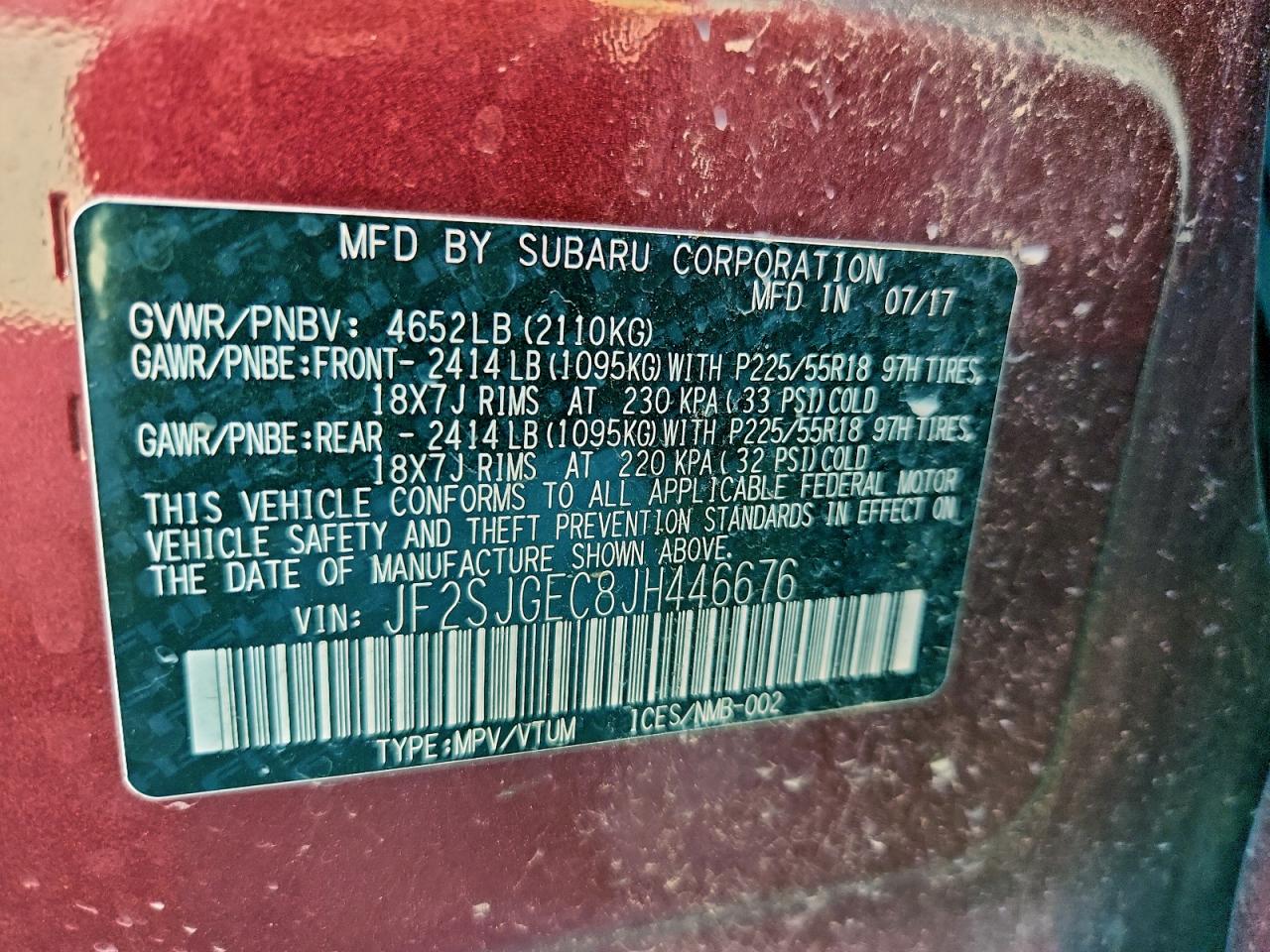 2018 SUBARU FORESTER 2.0XT PREMIUM photo 13