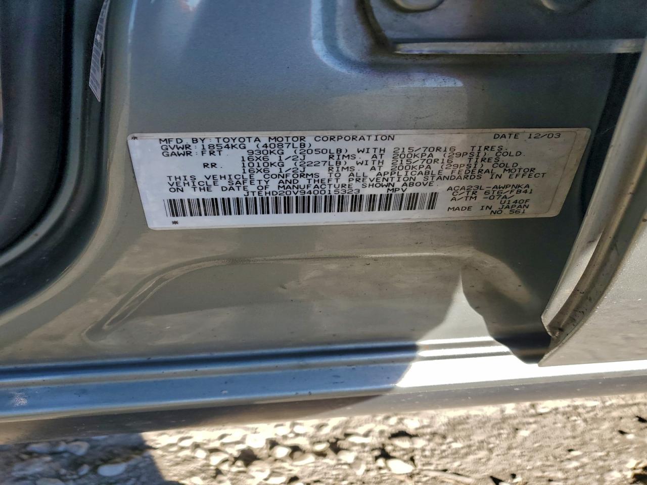 2004 TOYOTA RAV4 photo 13