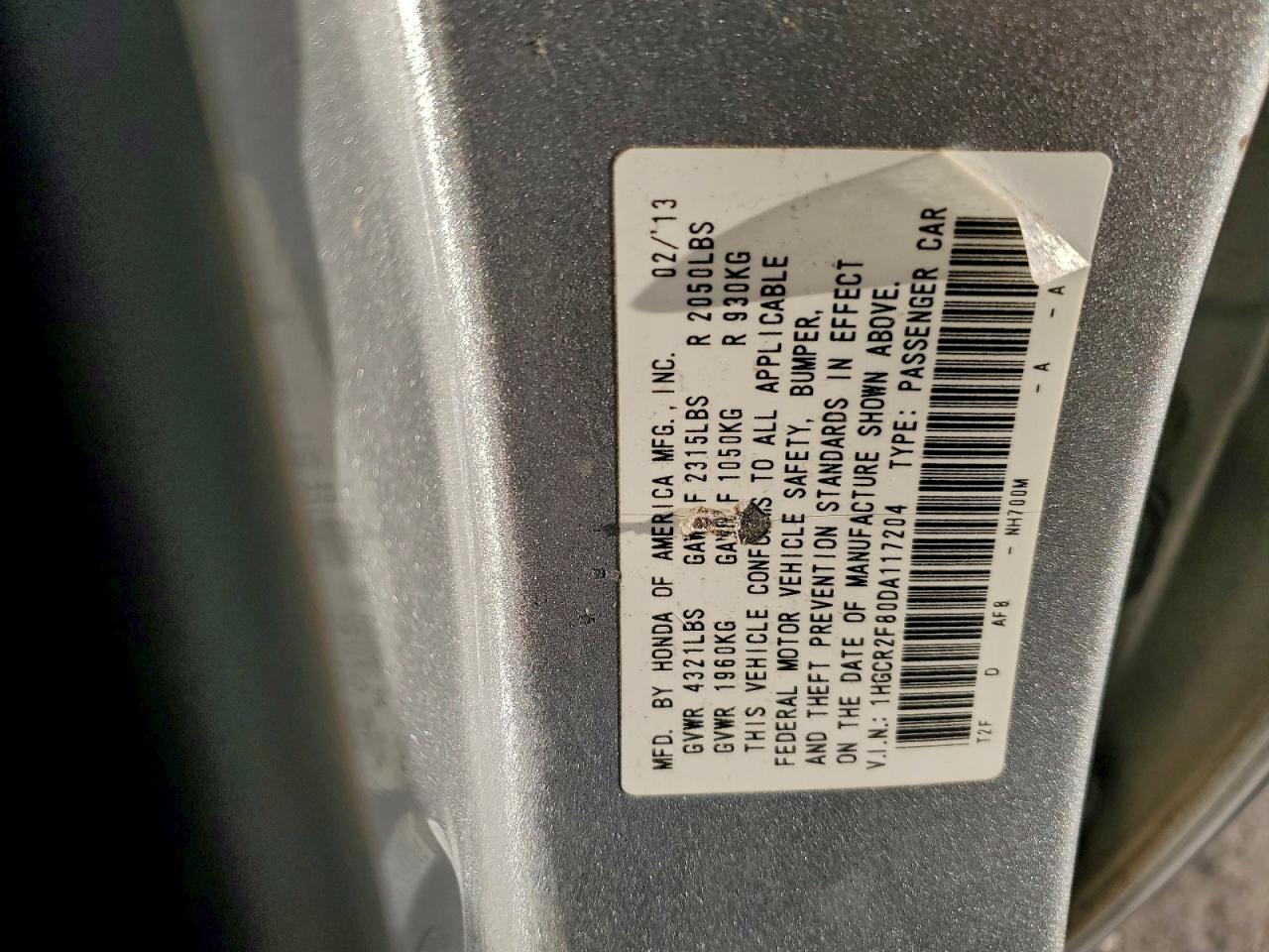 2013 HONDA ACCORD EXL photo 12