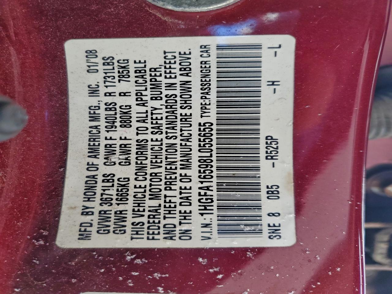2008 HONDA CIVIC LX photo 12