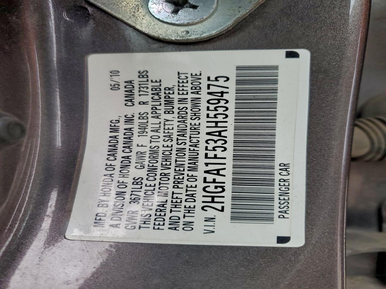 2010 HONDA CIVIC LX photo 13