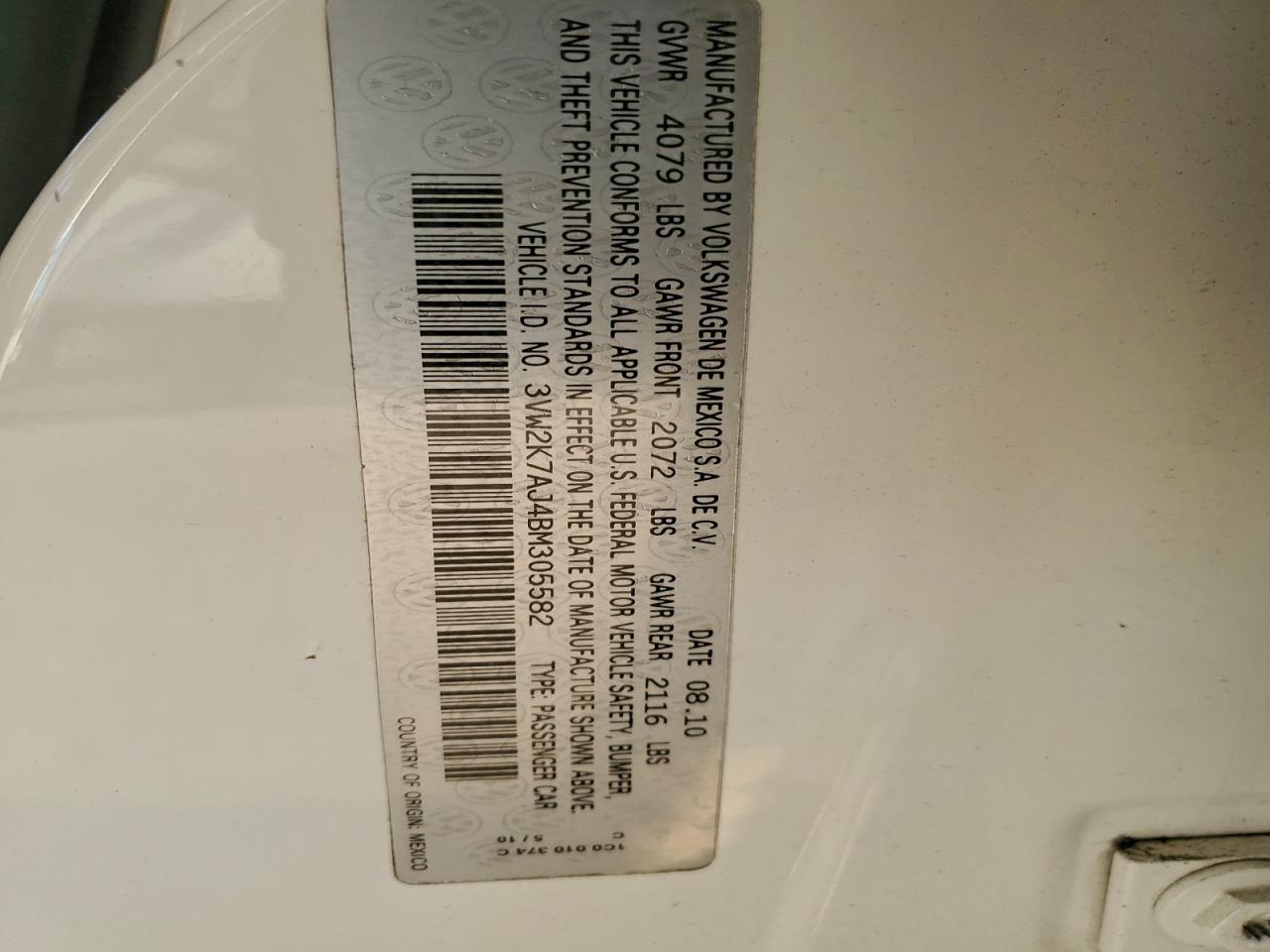 2011 VOLKSWAGEN JETTA BASE photo 12